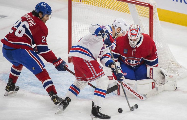 The Canadian leads 1-0 against the Rangers after the first period