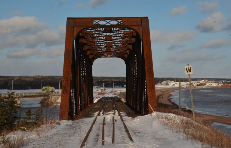 The Gaspé train on the rails, if nature wants it