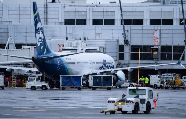 Torn door of Alaska Airlines Boeing 737 found