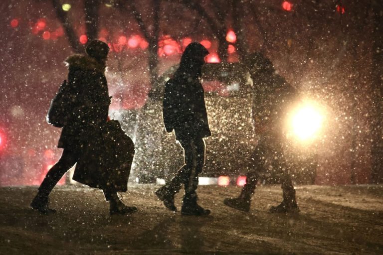 Winter storm |  Lined with snow as an aperitif for a weather cocktail