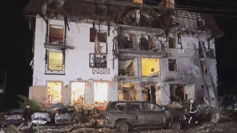 at least 13 injured in Russian strike on hotel in Kharkiv