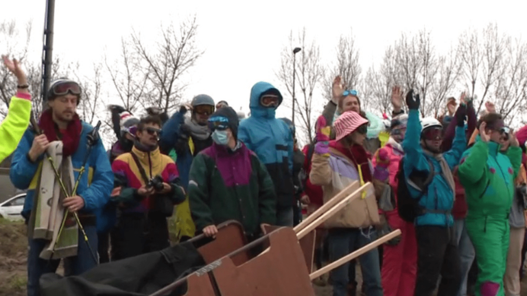 several environmentalist demonstrations in the Alps against the event