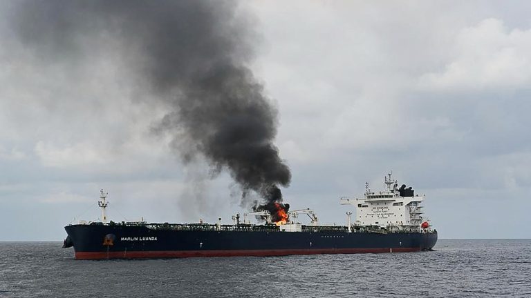 the French, American and Indian armies rescued a British tanker hit by the Houthis