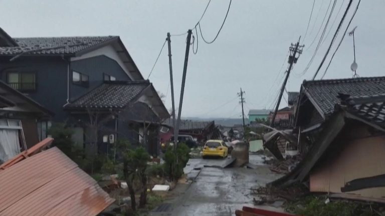 the devastated town of Suzu, located at the epicenter