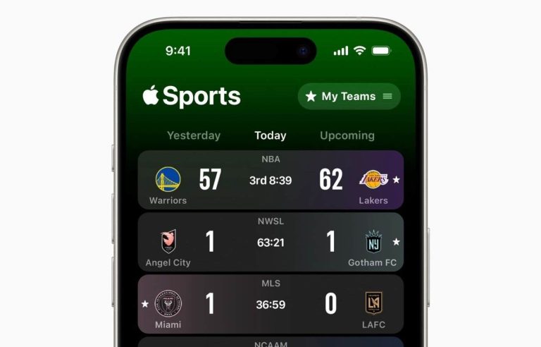 Apple launches into live sports results