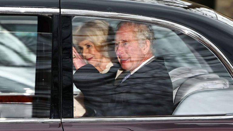 Charles III appears smiling the day after the announcement of his cancer