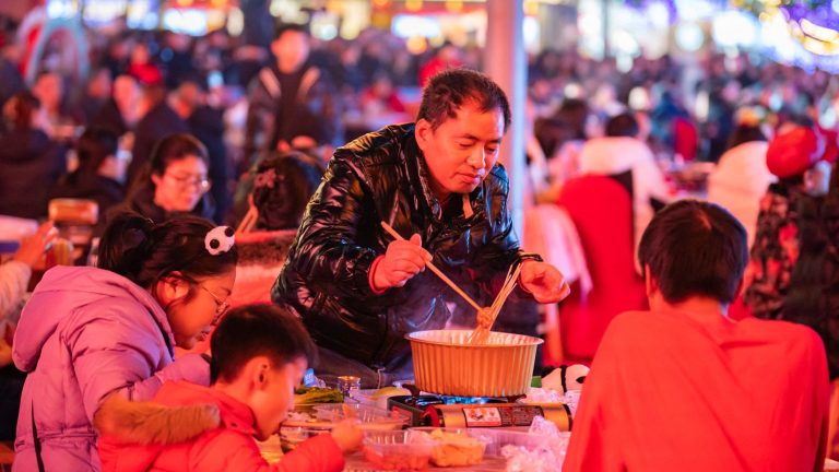 China also celebrates its New Year with meals shared with family