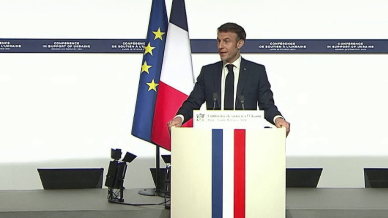 Emmanuel Macron raises the possibility of sending ground troops to the country, a first