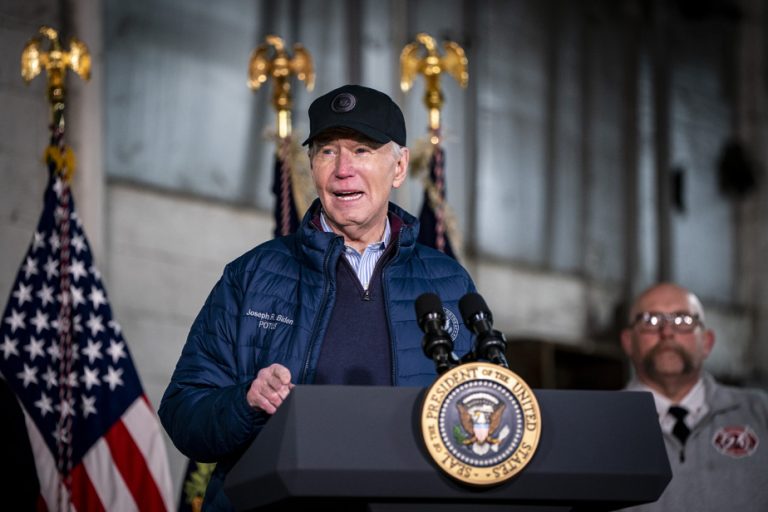 Joe Biden visits Ohio a year after train derailment