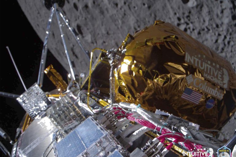 Successful moon landing |  Odysseus lunar probe likely landed on its side