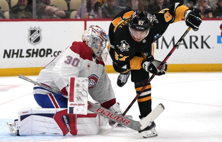 The Penguins score twice in 21 seconds and beat the Canadian 4-1