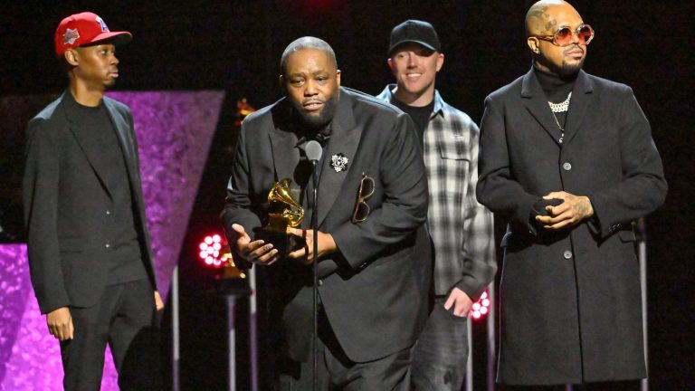 rapper Killer Mike arrested and handcuffed on the sidelines of the ceremony