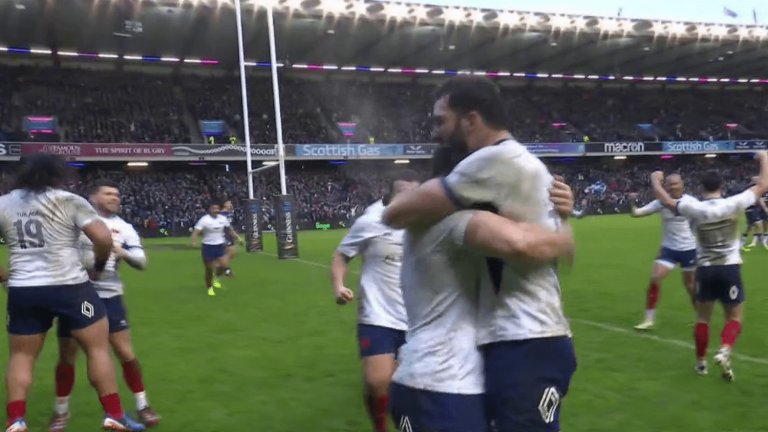 the XV of France wins on the wire in Scotland