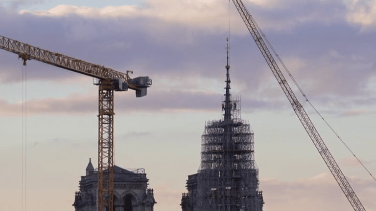 the spire of the cathedral is finally revealed