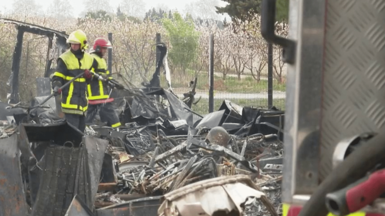 120 caravans and around fifteen mobile homes destroyed in a fire