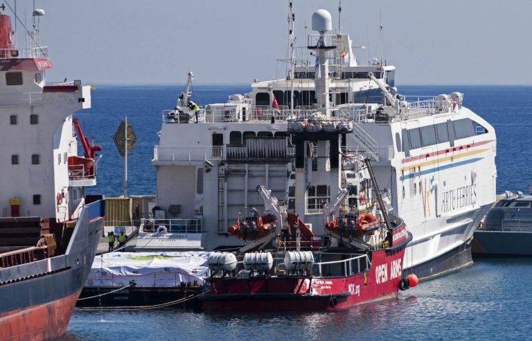 A first ship loaded with supplies en route to Gaza