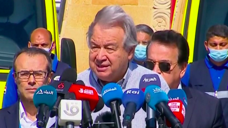 António Guterres calls for “a ceasefire” to end Palestinians’ “nightmare”