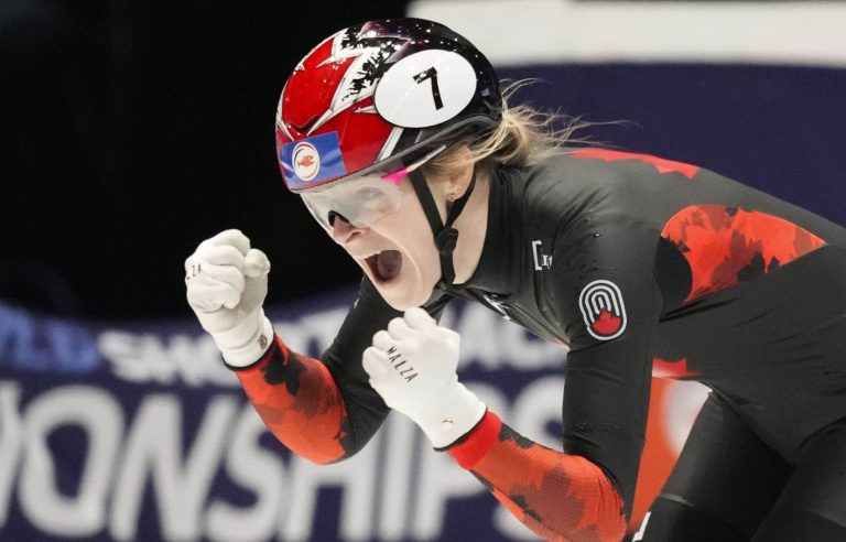 Quebecer Kim Boutin is crowned world champion in the 500 meters