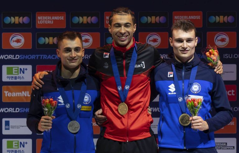 Quebecer William Dandjinou is crowned world champion in the 1000 meters