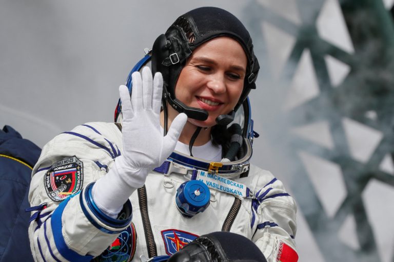 Takeoff of a Russian Soyuz spacecraft with the first Belarusian cosmonaut to the ISS