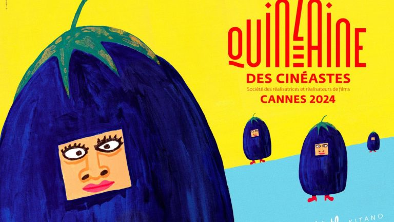 Takeshi Kitano signs the poster for the Quinzaine des Cinéastes