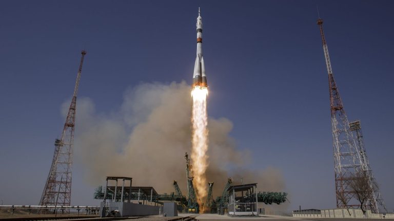 The Russian Soyuz spacecraft, with the first Belarusian cosmonaut on board, took off for the International Space Station