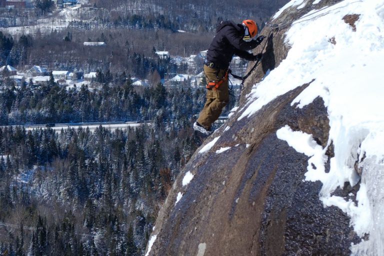 The thrill of a via ferrata in winter