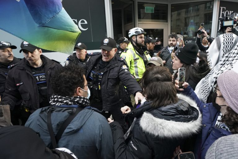 Toronto police arrest two people during pro-Palestine protest