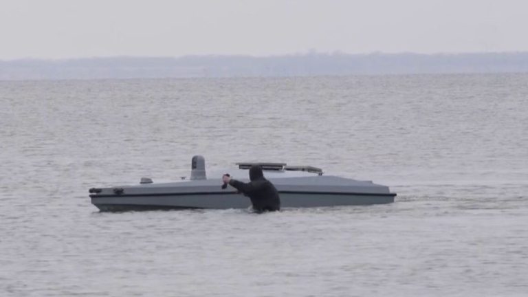 Ukrainian drones attack Russian boats