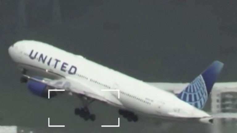 a Boeing 777 loses a wheel during takeoff