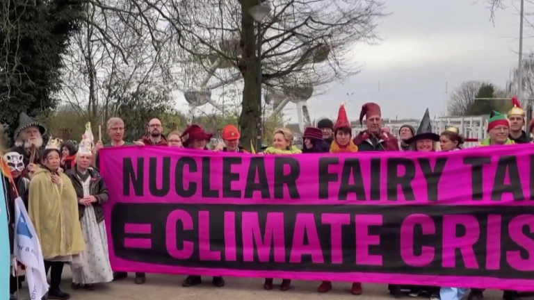 demonstrations against nuclear power in Brussels