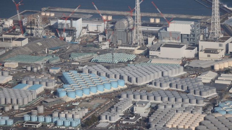 discharge of water from Fukushima into the sea suspended after an earthquake struck nearby