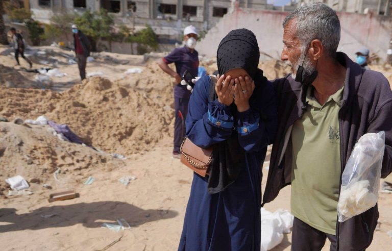 200 bodies exhumed from mass graves at Nasser hospital, Gaza official says