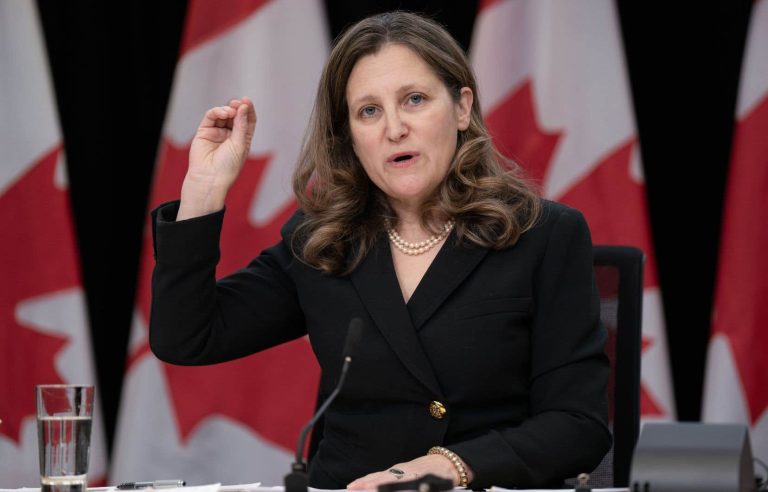 Freeland does not rule out raising taxes on corporations and the richest