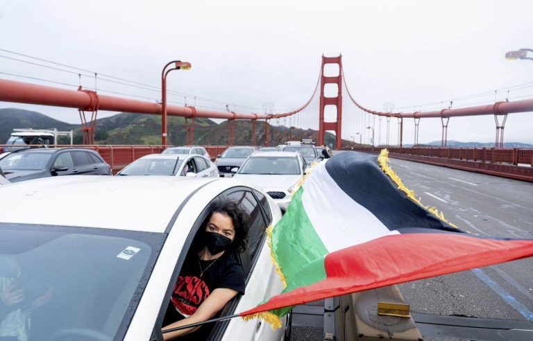 Pro-Palestine protest blocks Golden Gate Bridge in San Francisco