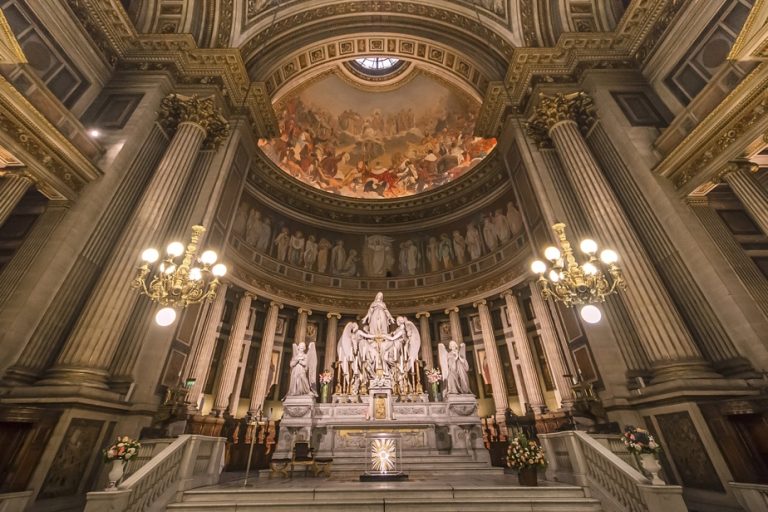 The Madeleine church has a restored facade