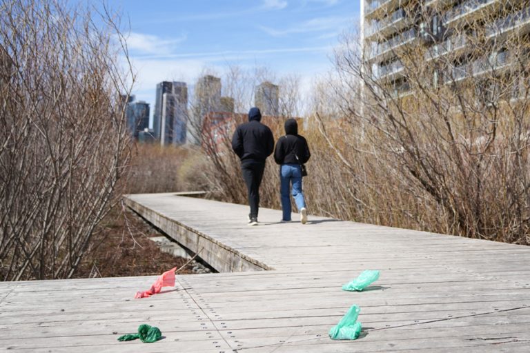 Waste management |  Parks Canada reinstalls the Lachine Canal trash bins