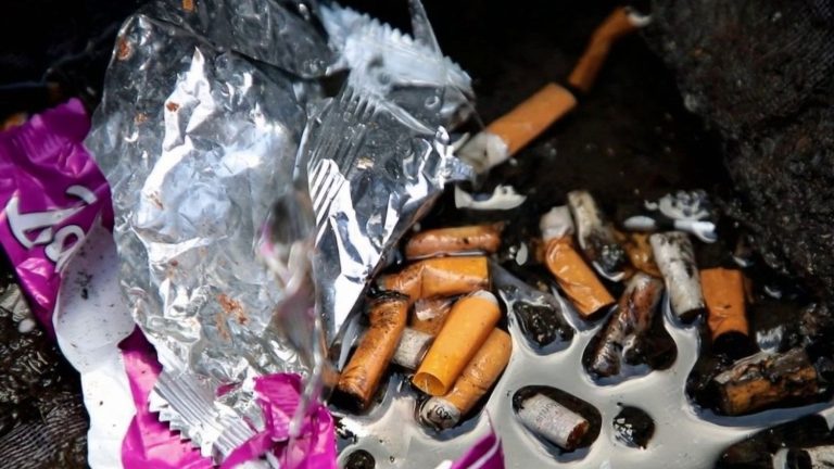 a handyman has developed a system to filter cigarette butts