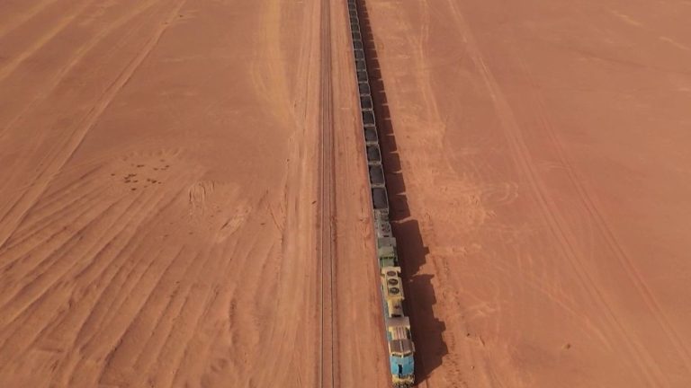 in the heart of the Sahara, the longest train in the world