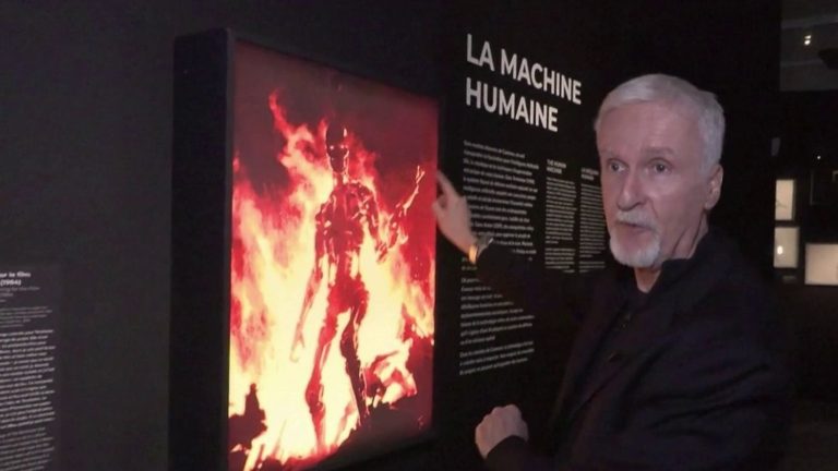 the director in the spotlight at an exhibition in Paris