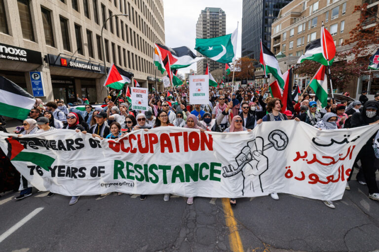 Thousands of pro-Palestinian demonstrators march in Montreal