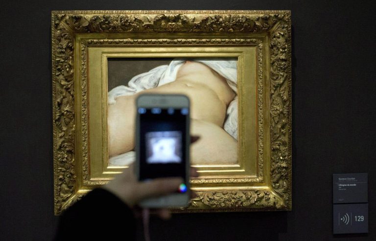 Courbet’s painting “The Origin of the World” tagged at the Center Pompidou-Metz