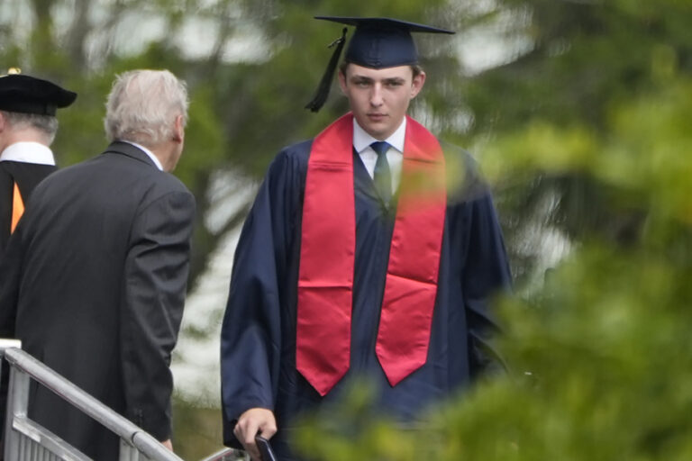 Donald Trump at his son Barron’s graduation ceremony