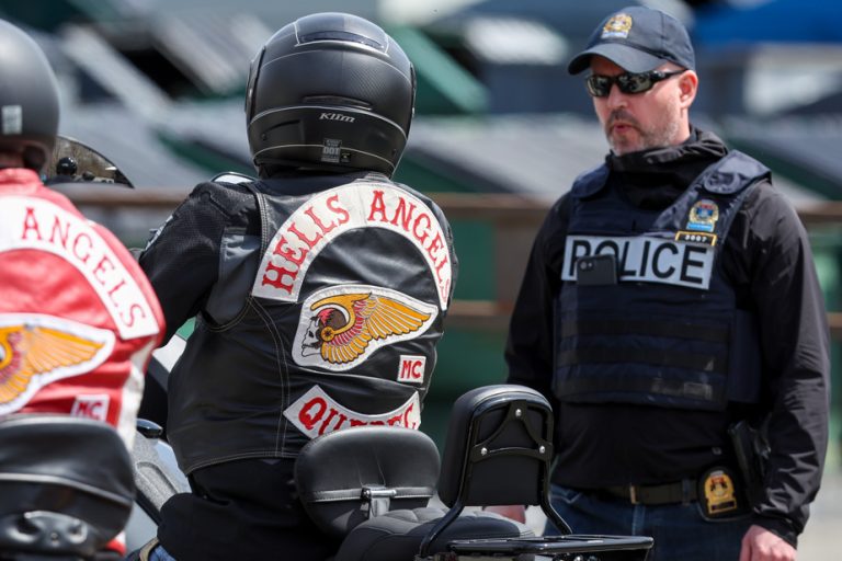 Eastern Townships |  A gathering of bikers heavily supervised by the police