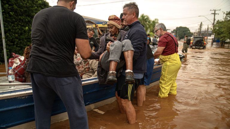 Floods in Brazil have killed at least 55 people and forced nearly 70,000 people from their homes