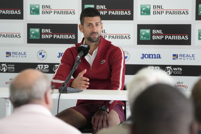 Novak Djokovic in Rome “to be at the peak” of his form at Roland Garros