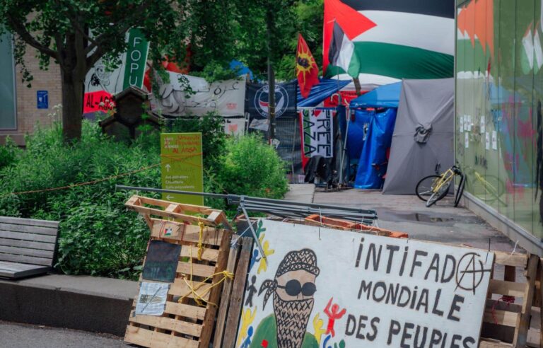 Pro-Palestinian demonstrators at UQAM denounce the changes imposed on their camp by the Superior Court