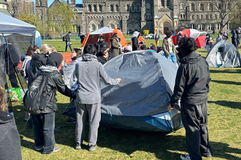 University of Toronto |  Students erect a pro-Palestinian encampment