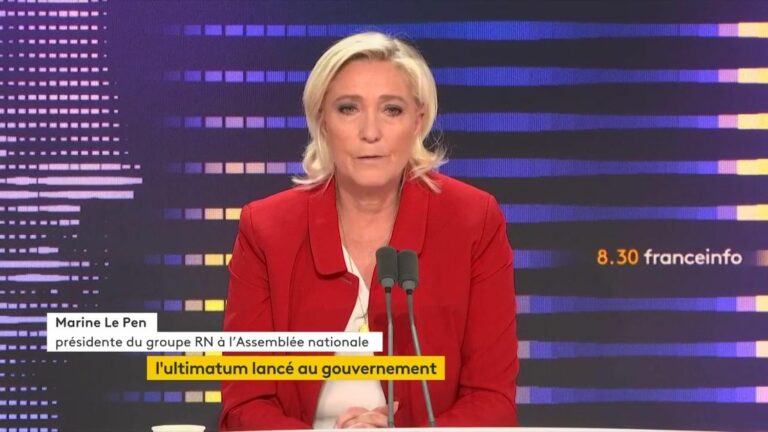 “The motion of censure will be tabled on Friday”, declares Marine Le Pen and “we will also vote” on that of LFI