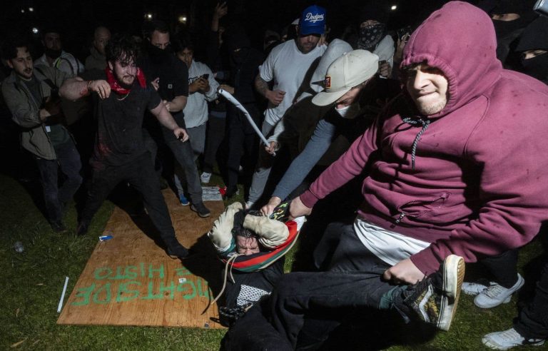 Violent clashes between pro-Palestinian and pro-Israeli demonstrators on the UCLA campus